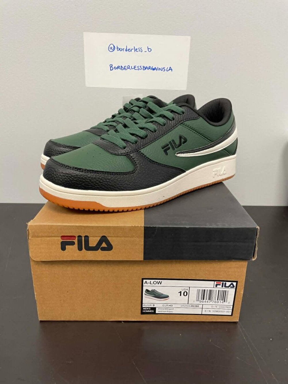 Men's Fila A-Low Sneakers Green/Black (1CM00551-951)